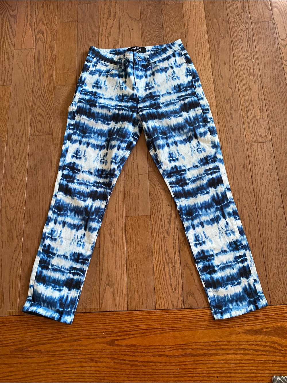Joseph Ribkoff Blue and White Tie-Dye Leggings